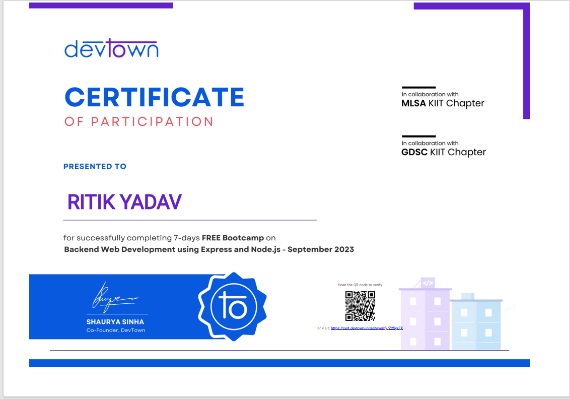 backend using node, express